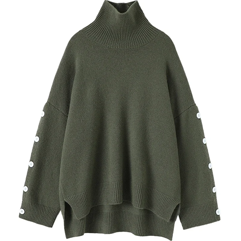 Алига Перука модный свитер с высоким воротником из 100% кашемира заниженными