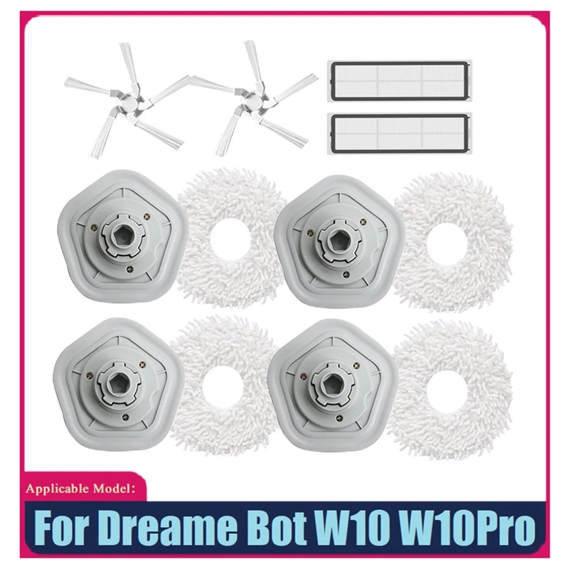 

Практичный бутик 12 шт. Сменные аксессуары для Dreame W10/W10 Pro Запчасти для пылесоса моющаяся Бриллиантовая Швабра