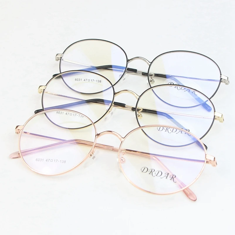 

Metal Round Women's Glasses Frame Retro Style Fashion Black Gold Super Light Can Equipped With Myopic Lenses Men's