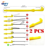 whyy 2pcsbag fishing hook tyer hook remover disgorger tool fast knot tying 151mm hook loop fast draw fishing line tier kit tool