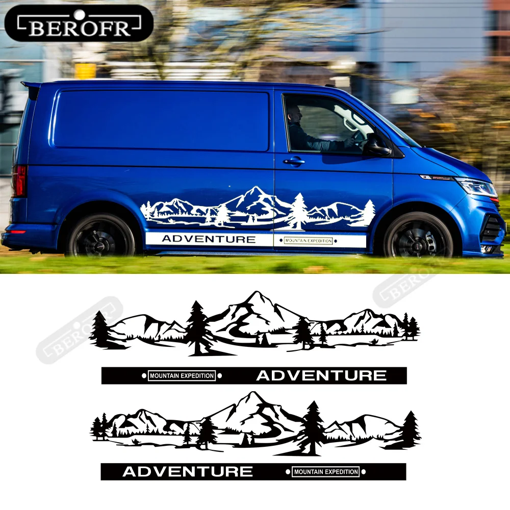 

4Pcs/Lot Car Both Stickers Motorhome Camper Van For Volkswagen VW Transporter T4 T5 T6 Multivan Caravelle DIY Decals Accessories