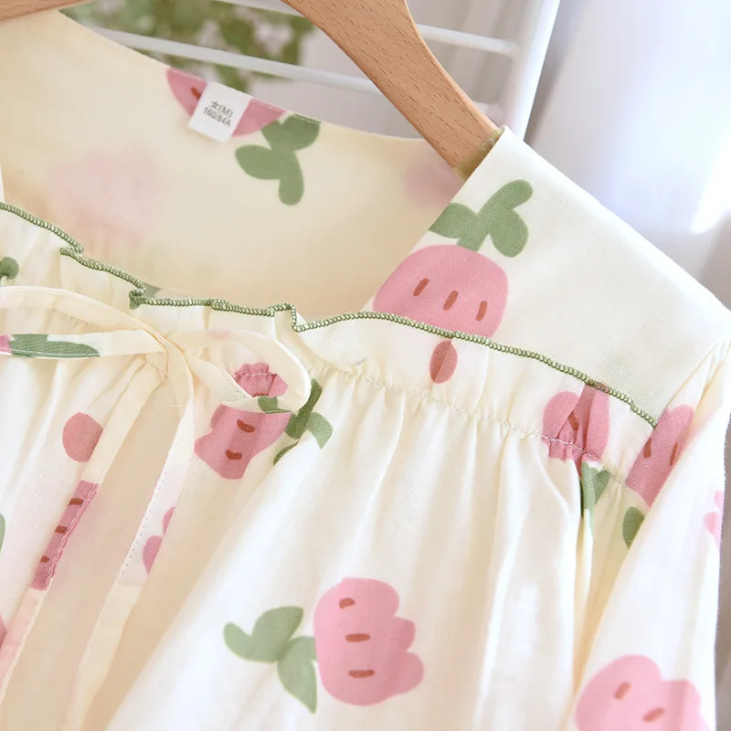 Sweet and Cute Sleepwear Women's Clothing Set 2 Pieces Cotton Thin Woman Clothes for Women Free Shipping Pullover Long Sleeve