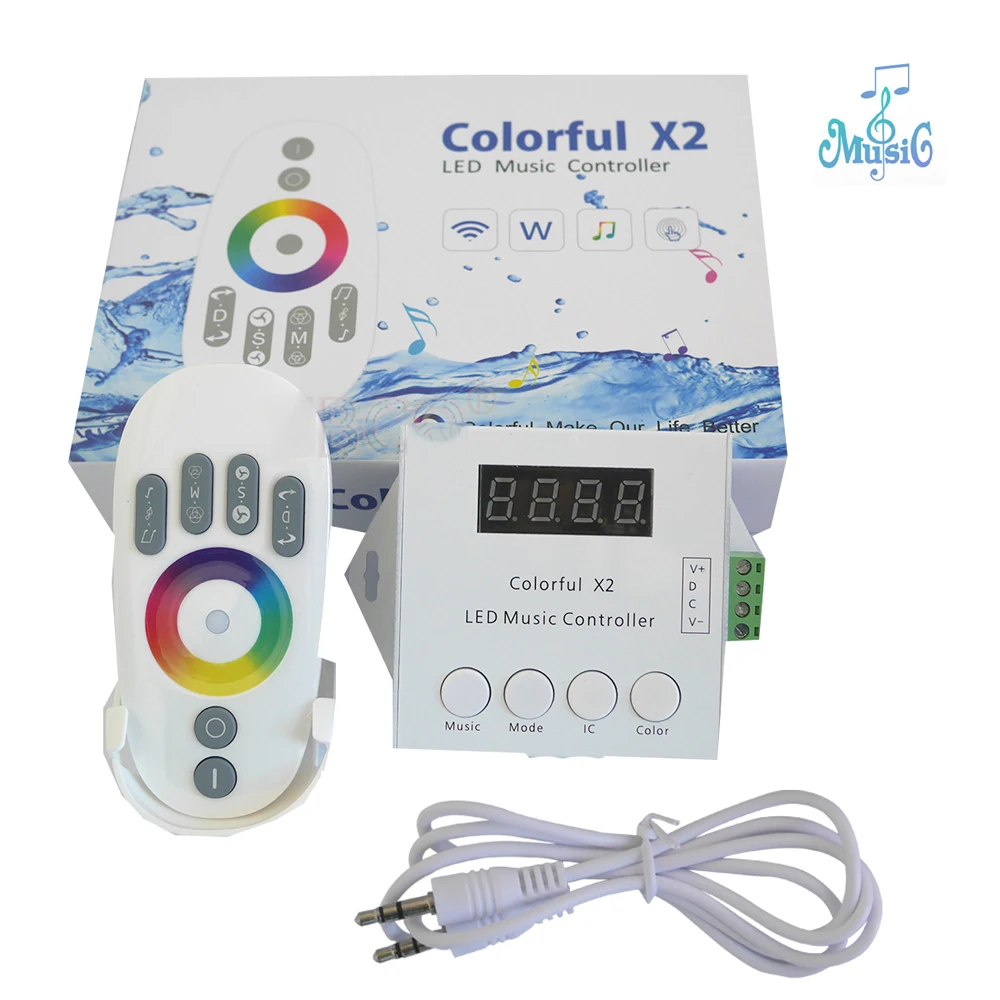 

Цветной музыкальный пульт дистанционного управления x1 x2, 5 в постоянного тока, 12 В, 24 В, используется для светодиодных лент WS2812B, WS2811, WS2813, 6803, USC1903