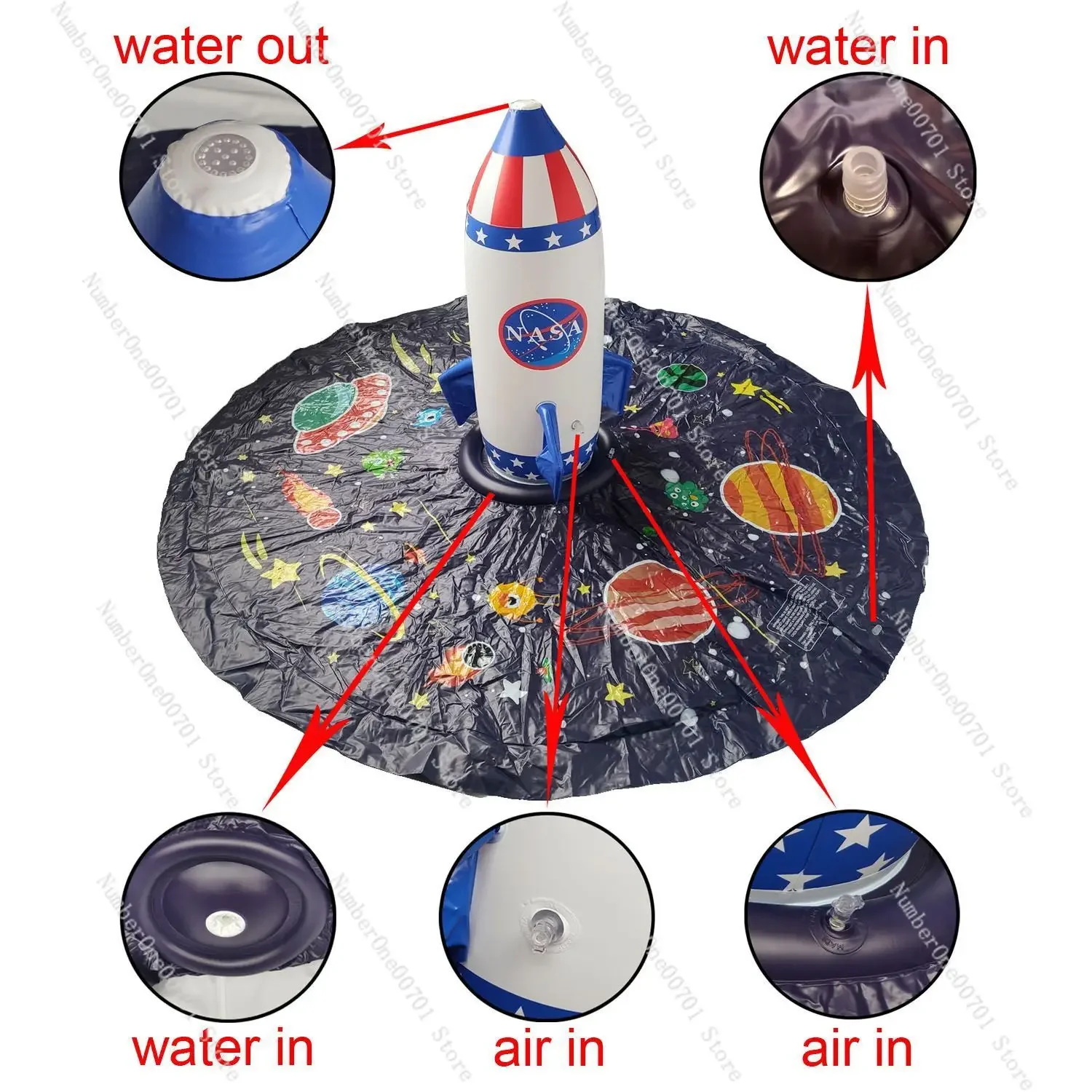 Открытый двор Дети играют в воду Разбрызгиватель Дети Надувной Kweichow Moutai Water Spray Rocket (art.: 3920d48d5dfd1) - 3920d48d5dfd1
