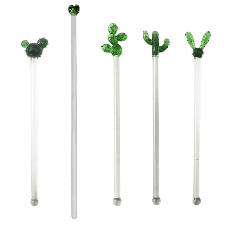 

Coffee Stir Sticks Glass Cactus Swizzle Sticks Holiday Stir Sticks Reusable