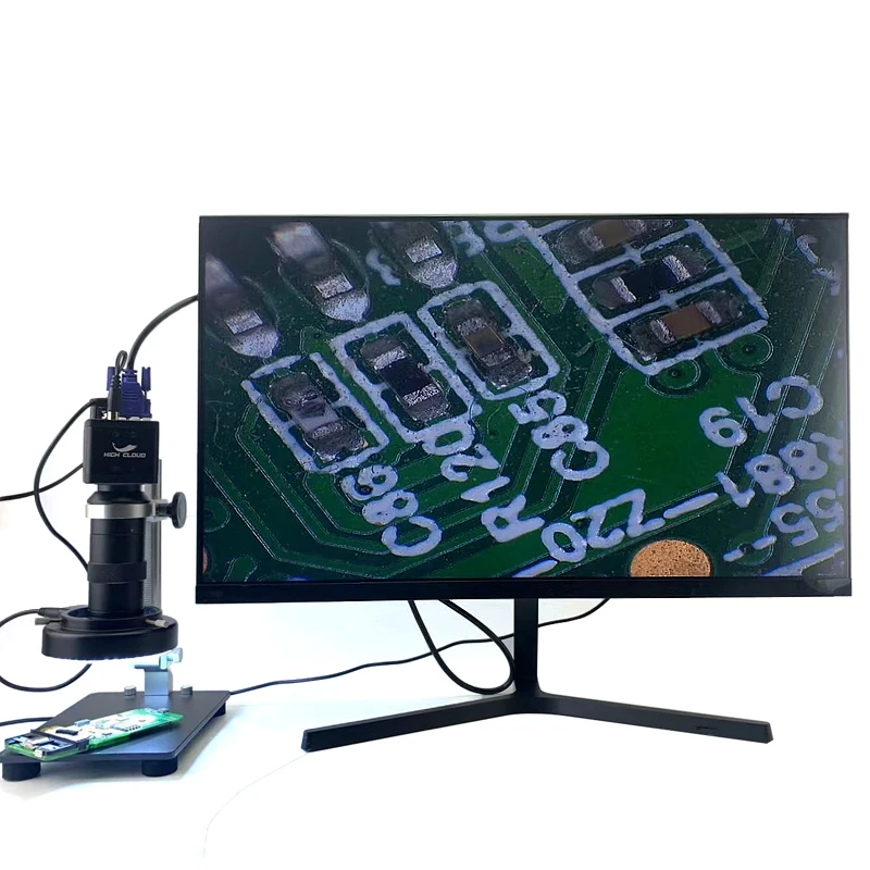 1080P VGA цифровой промышленный видеомонокулярный микроскоп камера 130X зум C-Mount