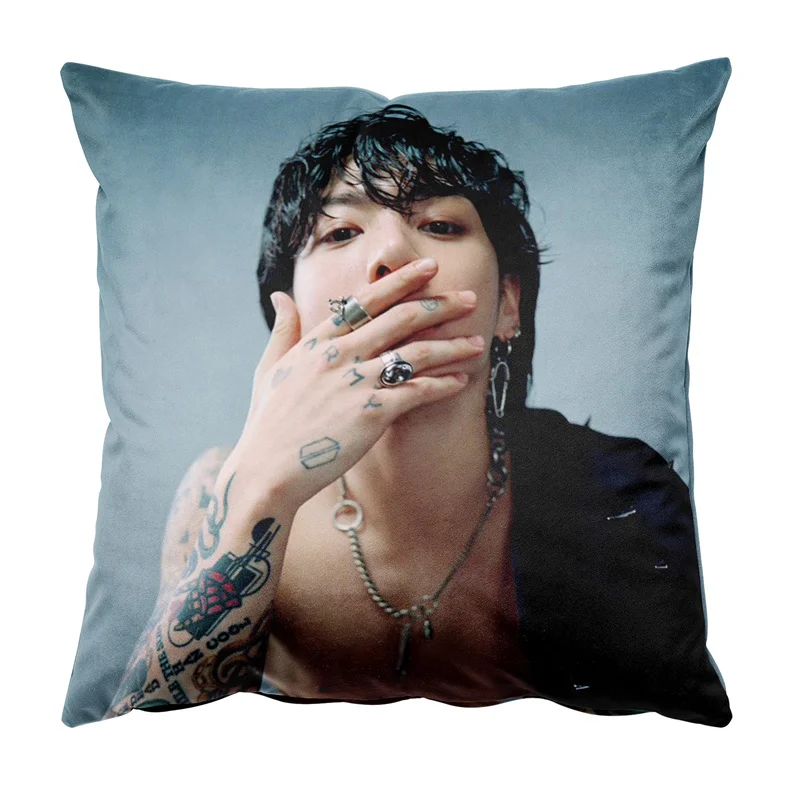 

Gaslight Gatekeep Girlboss Jungkook Seven Throw Pillow Covers Cushion Cases Pillowcases for Sofa 45cm x 45cm
