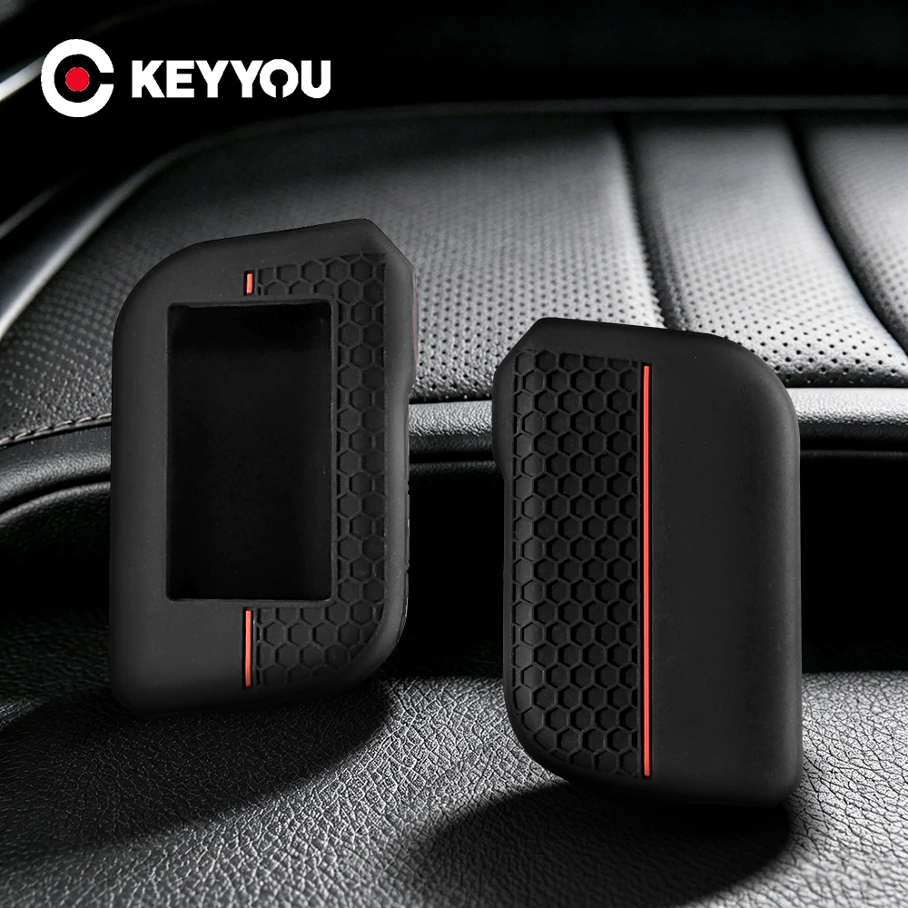 Фото Силиконовый защитный чехол для ключей KEYYOU для Starline A93 A63 A39 A36 A66 A96, русский двухсторонний автомобильный сигнализационный брелок с ЖК-дисплеем №1