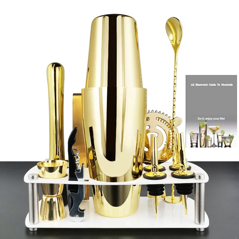 

Коктейльные шейкеры, розово-Золотистые, черные, 800/600 мл, 1-12 шт., барные инструменты, аксессуары для бутылок из пробки с белой подставкой