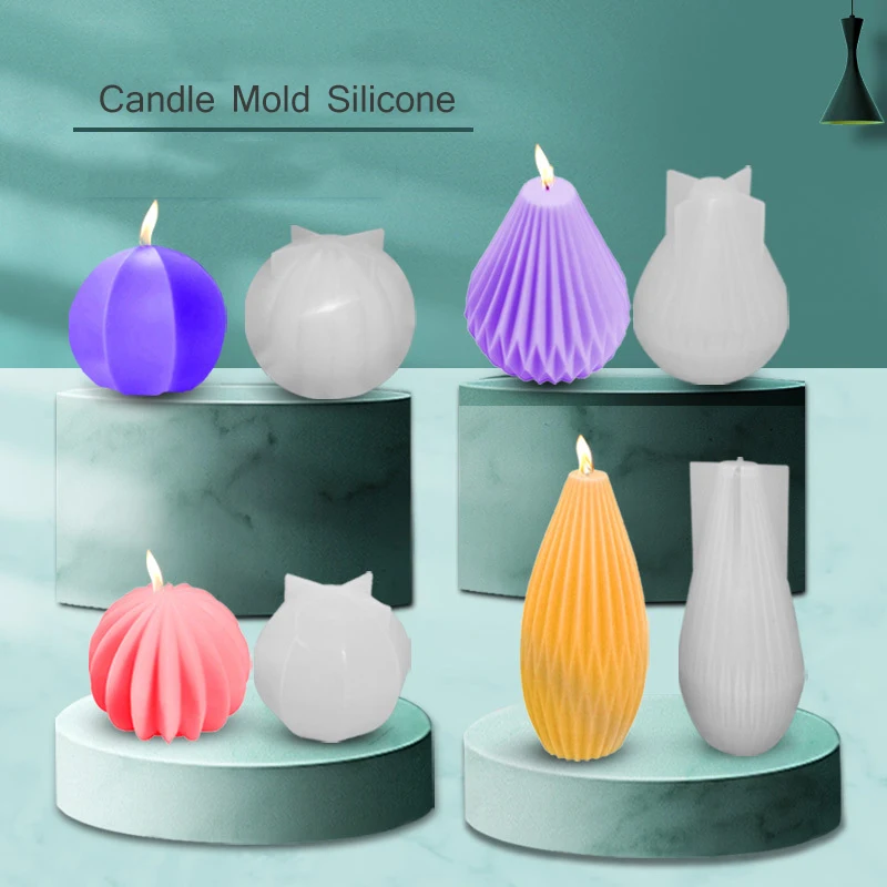 

Silicone Candle Making Mold Geometric 3D Shape Resin Epoxy Soap Cake Handmade DIY Craft Mould Form for Candles Home Decoration