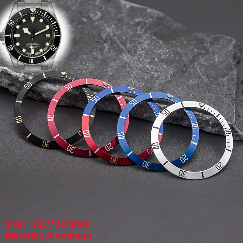 39.7*32.8mm Bezel Matte High Quality Aluminum Insert Ring Fits Tudor Pelagos 39 LHD FXD Men's Watch Case Modification Repair