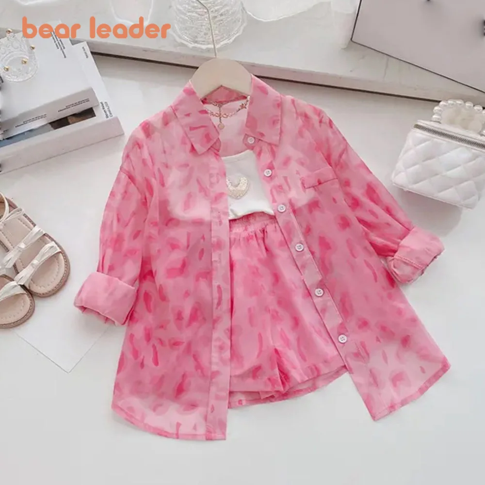 

Bear Leader Girls Summer Suit Children Sunscreen Jacket + Shorts Two-piece Set Children Girls Thin Section Children Clothing