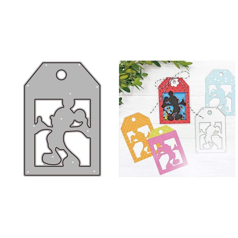 

Silhouette Mouse Tag Metal Cutting Dies Disney Diecut For DIY Scrapbook Paper Card Decorative Craft DieCut New Arrival 2022