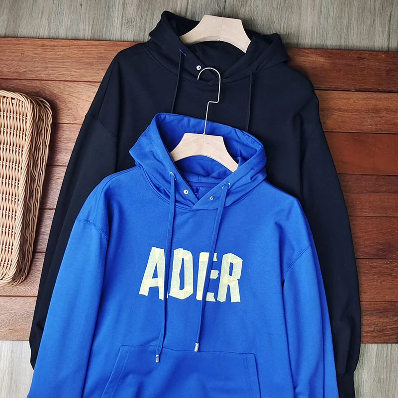 

ADER Sweatshirt Folding Letter Embroidered Casual Men Women 1:1 High Quality Hooded Sweater Adererror Couple Pullover