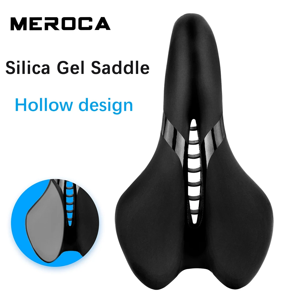 

MEROCA Bike Saddle Fit MTB Road Bike Fixed Gear Bike Cusion Silica Gel Sponge Waterproof Leather 160mm*275mm Bicycle Parts