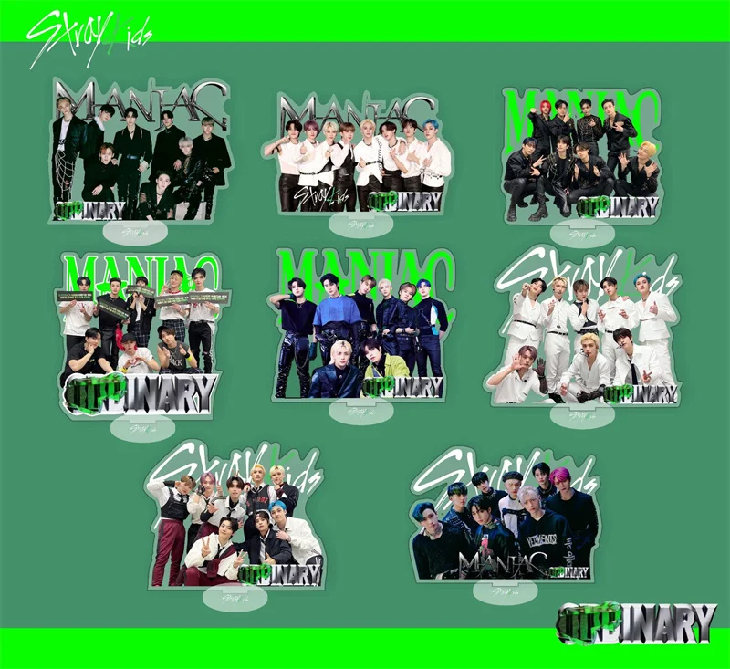 

Kpop оптовая продажа, брелок для ключей Straykids, новый альбом, маниак, акриловые прозрачные фигурки, Настольная станция, коллекция вееров