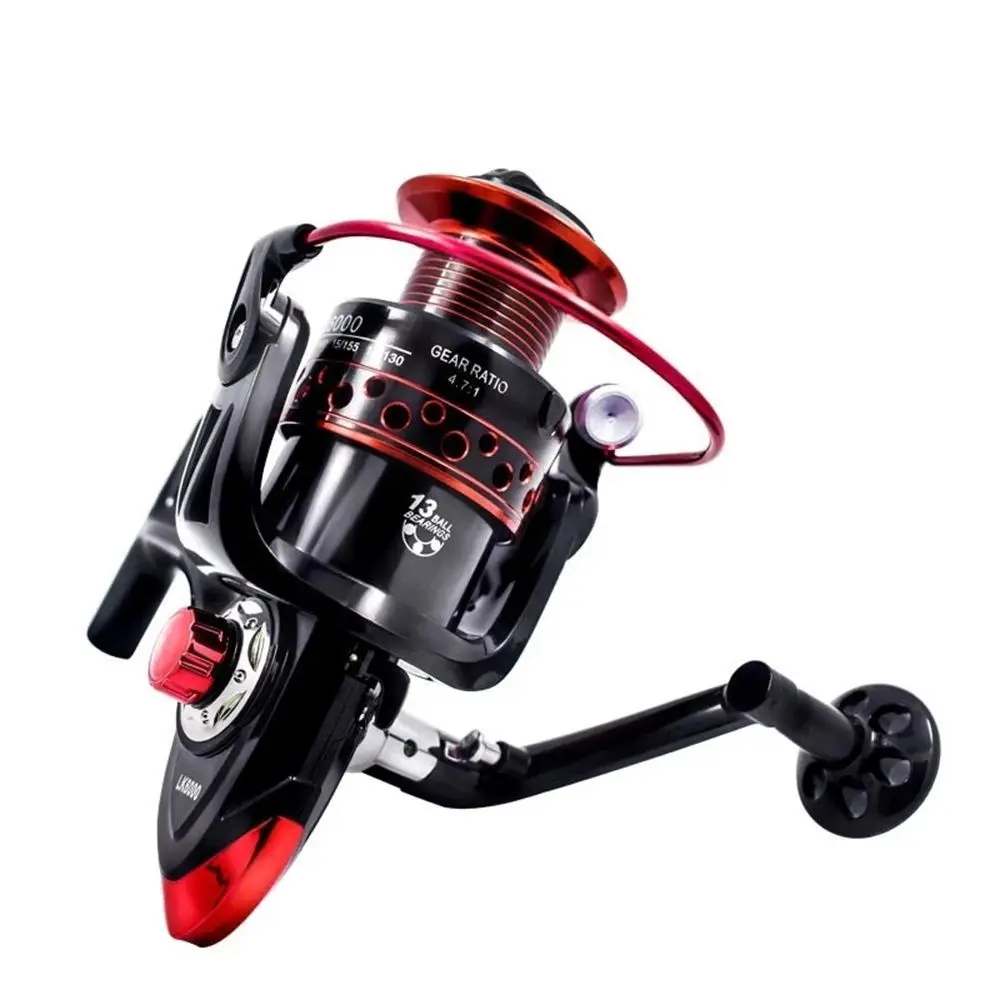 New 2000-7000 Series Spinning Fishing Reel 13+1BB 52:1 Golden Gear Ratio Metal Front Drag Handle Spool Saltwater Fishing