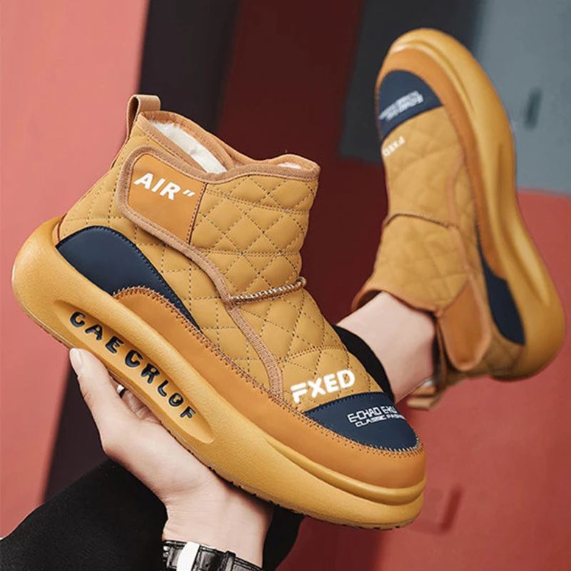 Высокие теплые морозостойкие противоскользящие зимние ботинки для мужчин