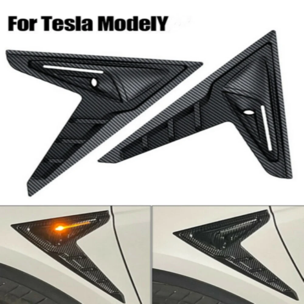 

Car Side Camera Cover for Tesla Model 3 Y Thunder Fender Flanks Wing Blade Panel Spoiler Covers Protective Shell Modification