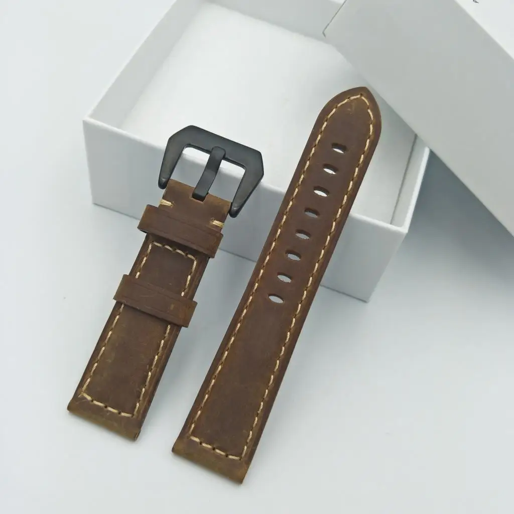 

20mm 22mm watch strap for Smsuang galaxy watch 5 4 classic 46mm 42mm 3 45mm Retro Crazy Horse Leather galaxy watch 4 44mm 40mm