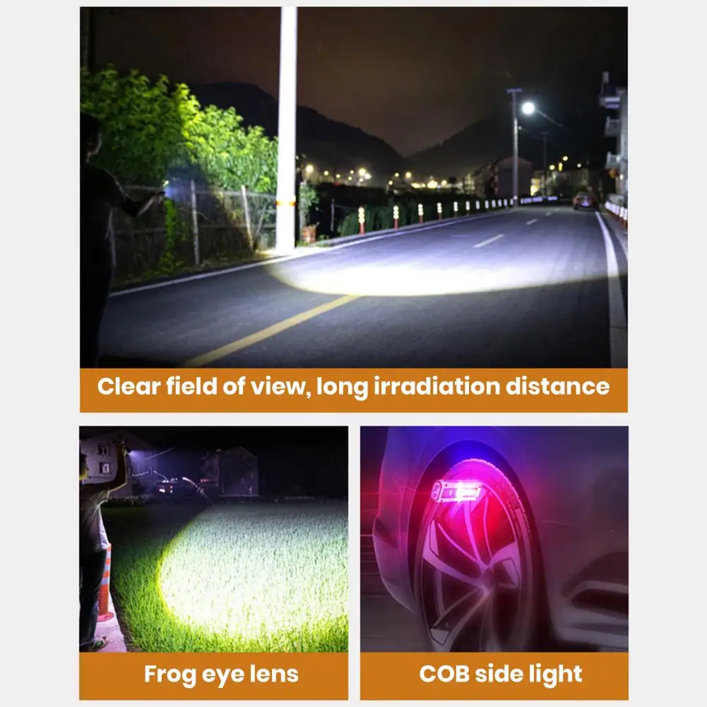 

Night Travel Flashlight Compact Waterproof Led Flashlights with Super Bright Cob Side Light Multiple Modes Ideal for Outdoor