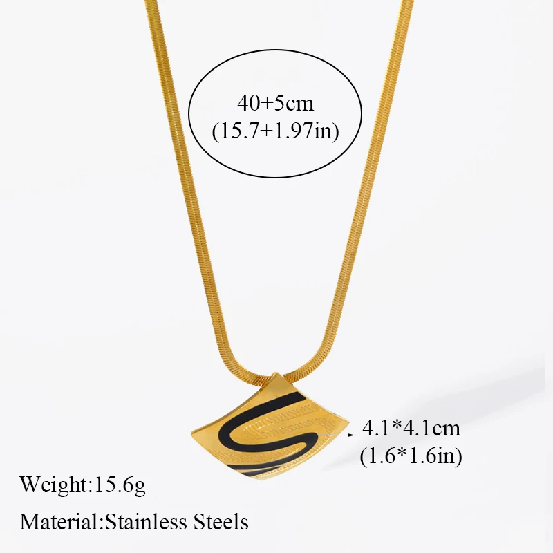 Золотое минималистичное геометрическое ожерелье EILIECK из нержавеющей стали 316L