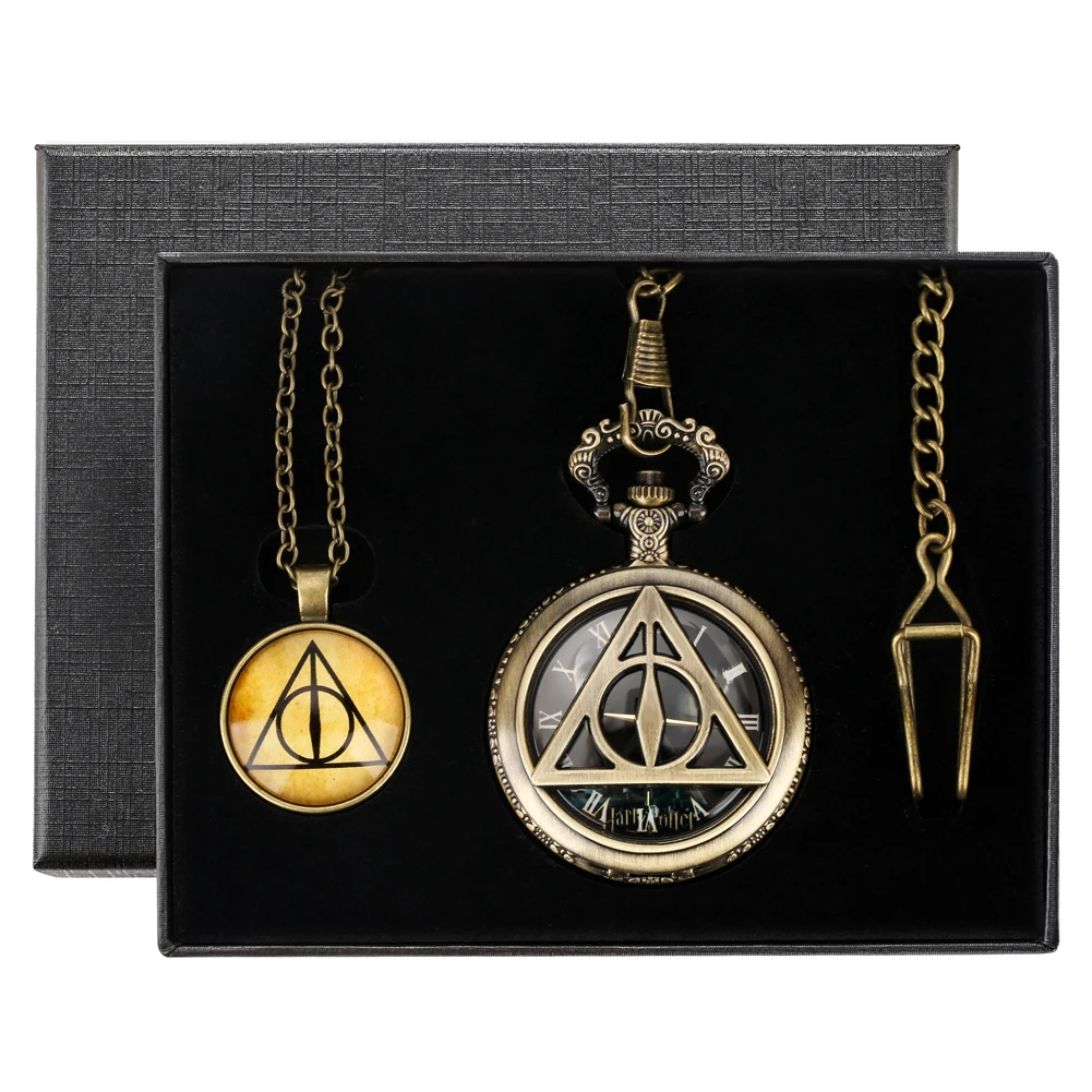 Retro Necklace Pocket Watch Gift Set  Box Antique Quartz Pendant Watch Waist Chain Accessories Clock Best Birthday Gifts for Men