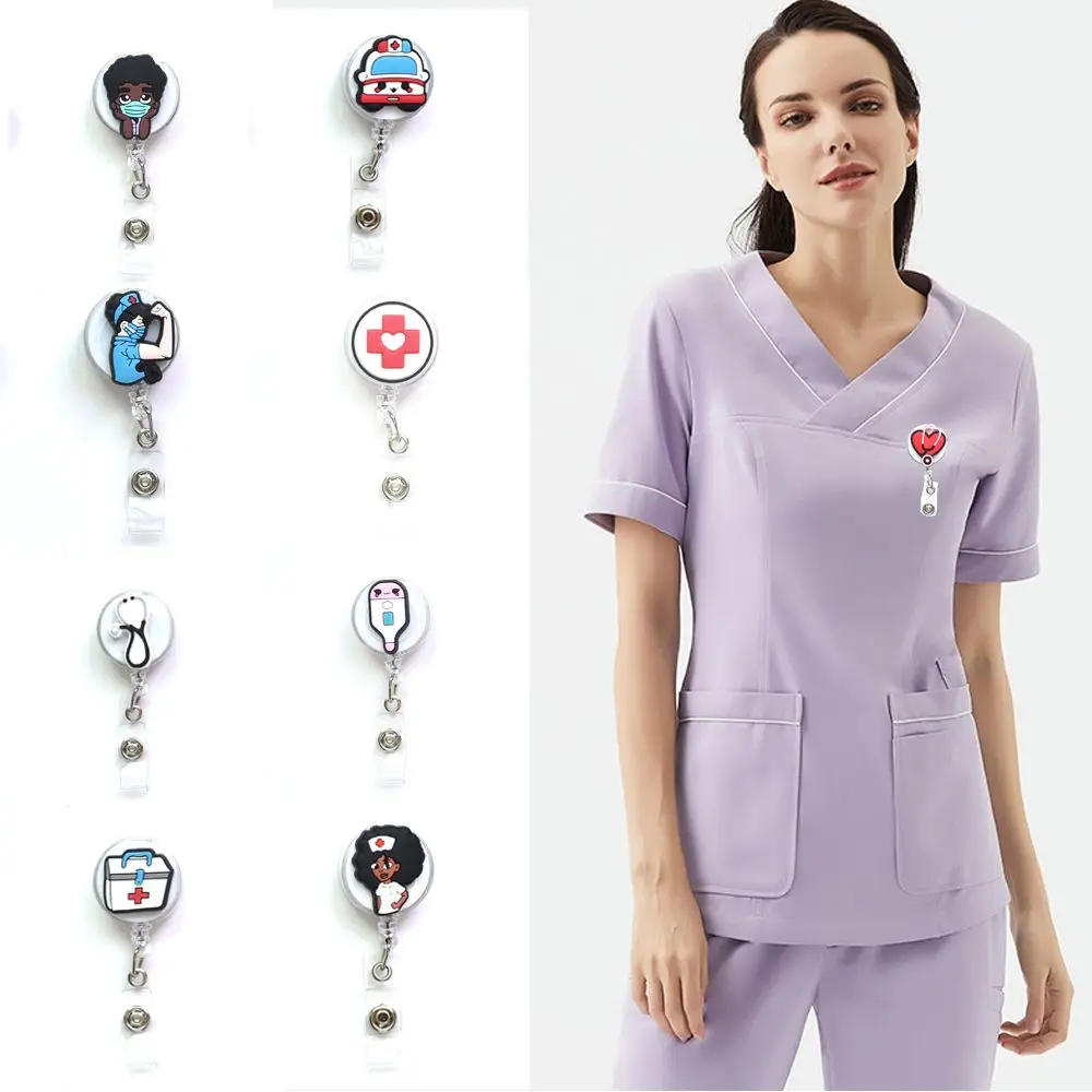 

Cute Practical Portable Medical Treatment Doctor Nurse Clip Badge Reel Clip ID Card Badge Holder Retractable Keychain