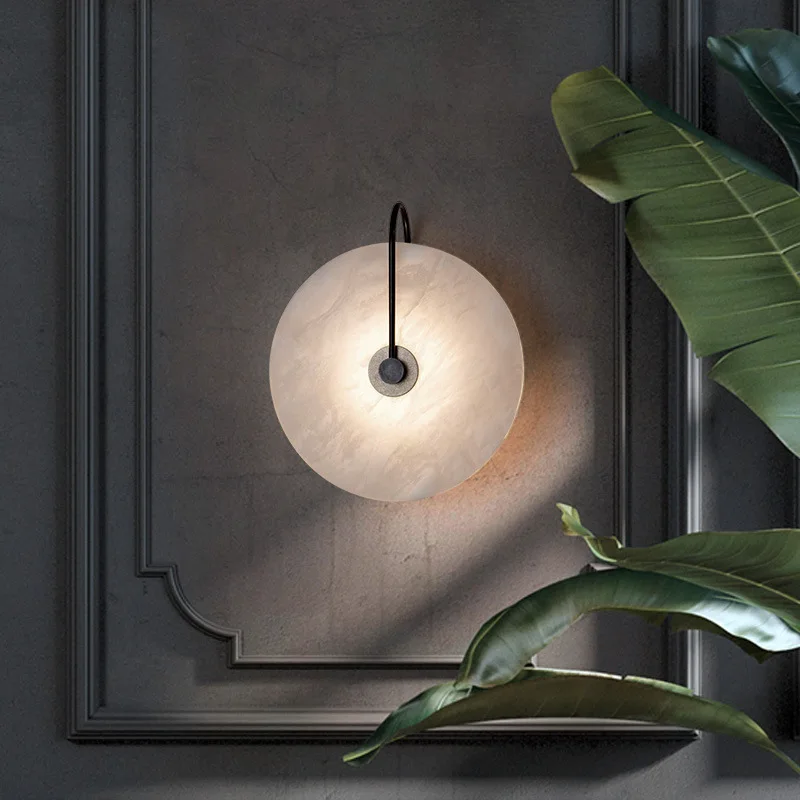

Post-Modern Simple Wall Light Marble Earth Led Lamp Shade Home Living Room Corridor Hotel Bedside Decorative Sconce Bracket Lamp