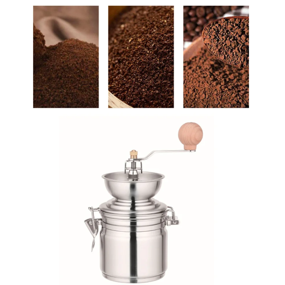

Stainless Steel Container Manual Coffee Bean Grinder Mills Machine Hand Conical Coffee Burr Grinder Pepper Spice Mills Kitchen