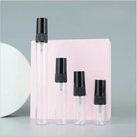 50pcspack 2ml 3ml 5ml 10ml black clear portable mini perfume glass bottle empty cosmetics bottle sample thin glass vials