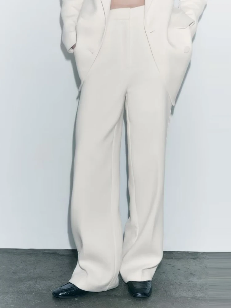 

2023 женские свободные широкие брюки, модные повседневные однотонные длинные брюки, женские уличные элегантные брюки, одежда