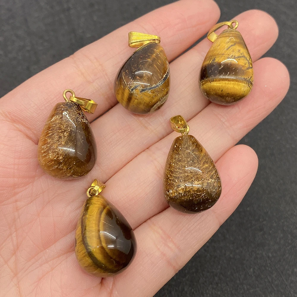 

Женский кулон «тигровый глаз» из натурального камня, 18x30 мм