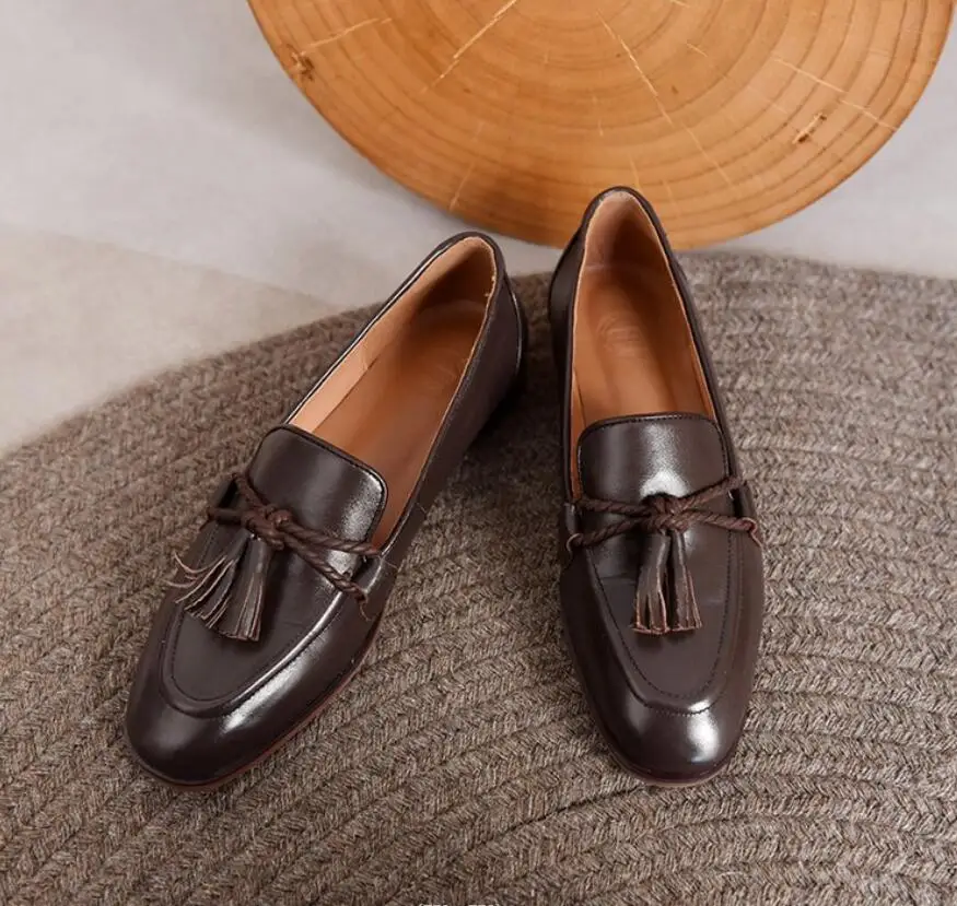 Fashion Square-toed loafers Women Flats Shoes Classic Women Shoes PU Leather Casual Single Summer Ballerina Shallow Mouth Shoes