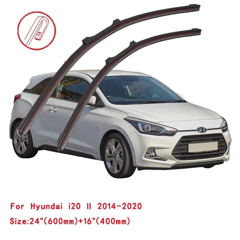 Фото Для Hyundai i20 Hatchback Coupe PB GB IB BC BI 2008 2010 2014 2016 2018 2020 2021 2022 Двойные резиновые щетки стеклоочистителя для автомобиля №4