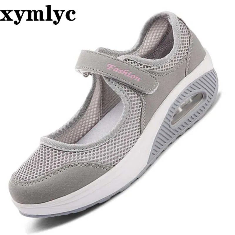 

2020 Summer Fashion Women Flat Platform Shoes Woman Breathable Mesh Casual Shoes Zapatos Mujer Ladies Boat Shoes mujer 35-43