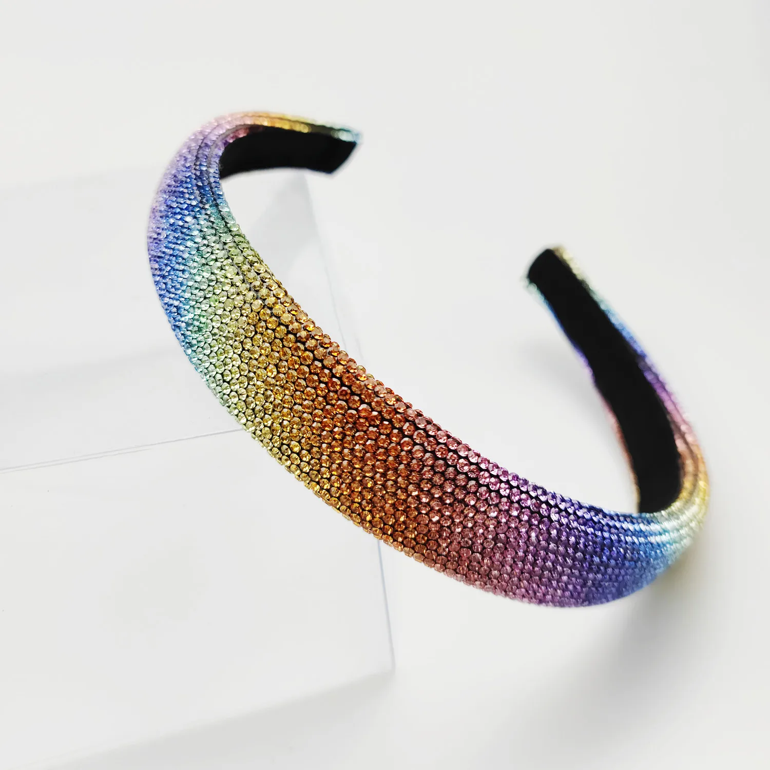 

188CM Luxury Shiny Full Crystal Head Band Hair Hoop Wide-Brimmed Headband Women Rhinestone Sponge Point Diamond Hair Accessories