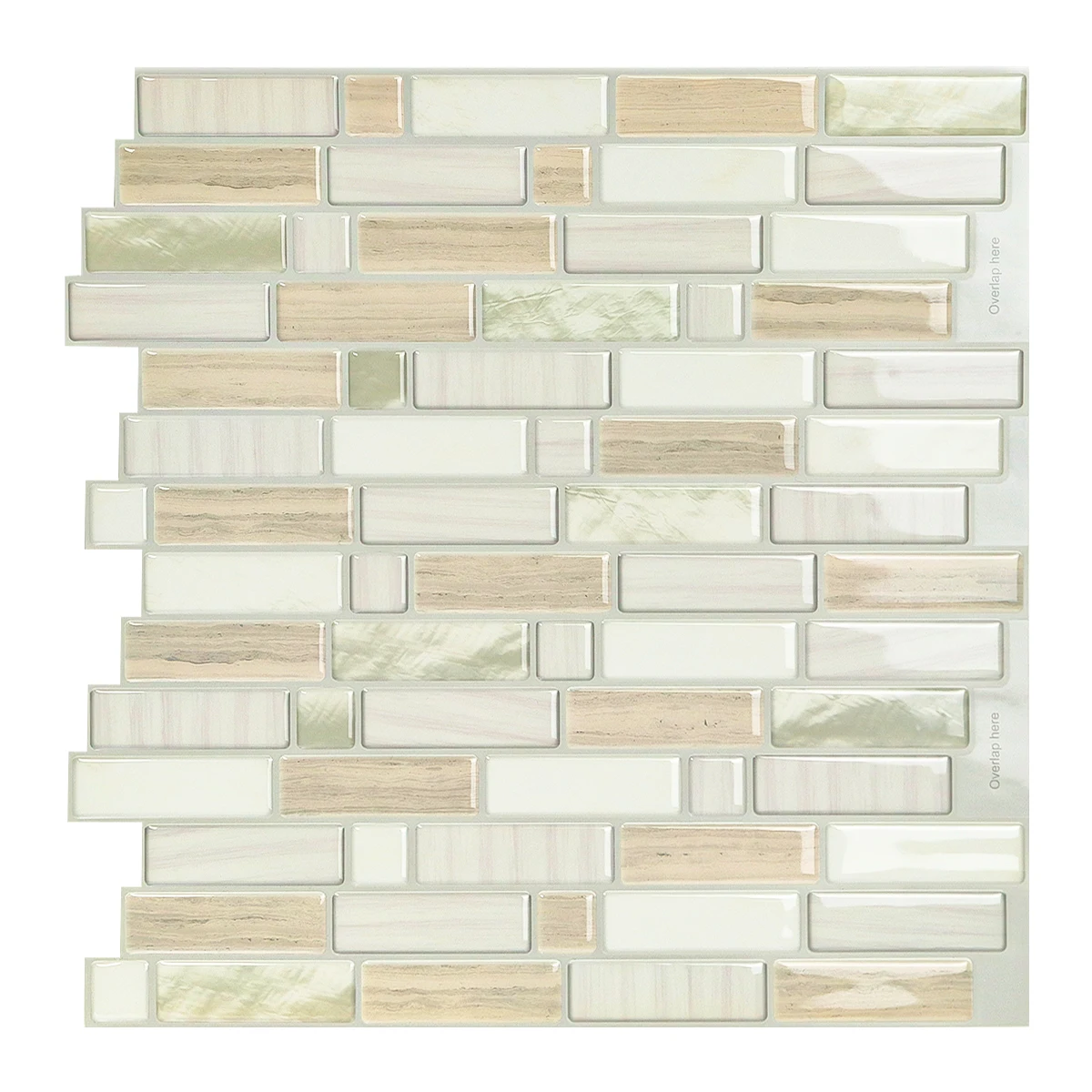 

Vividtiles 3D Brick Effect Tiles Big Size 12x12 Inch Waterproof Vinly Wallpaper Peel Kitchen Wall Tile Sticker -1 sheet