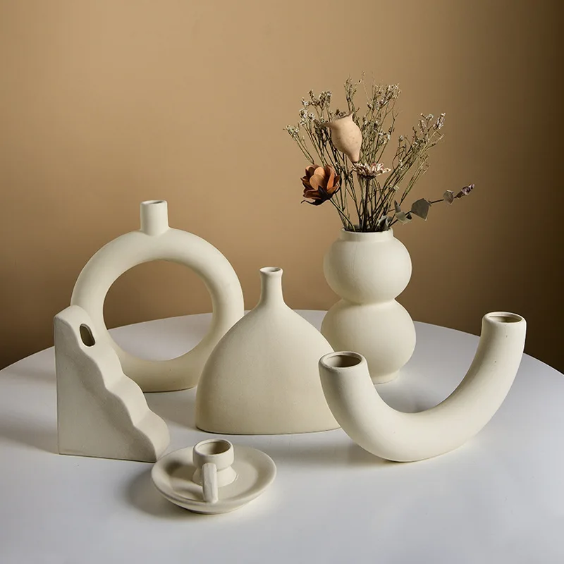 

Nordic Ceramic Vase Plant Pot Ornaments for Home Pots De Fleurs Jarrones Decorativos Home Decoretion Living Room