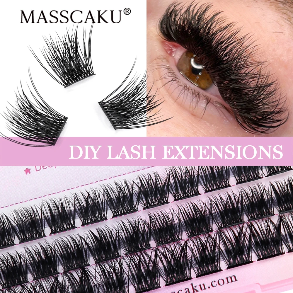 

MASSCAKU DIY Clusters Little Devil Cosplay Eyelash Extensions Russian Faux Mink False Eyelashes Segemented Wispy Makeup Lashes