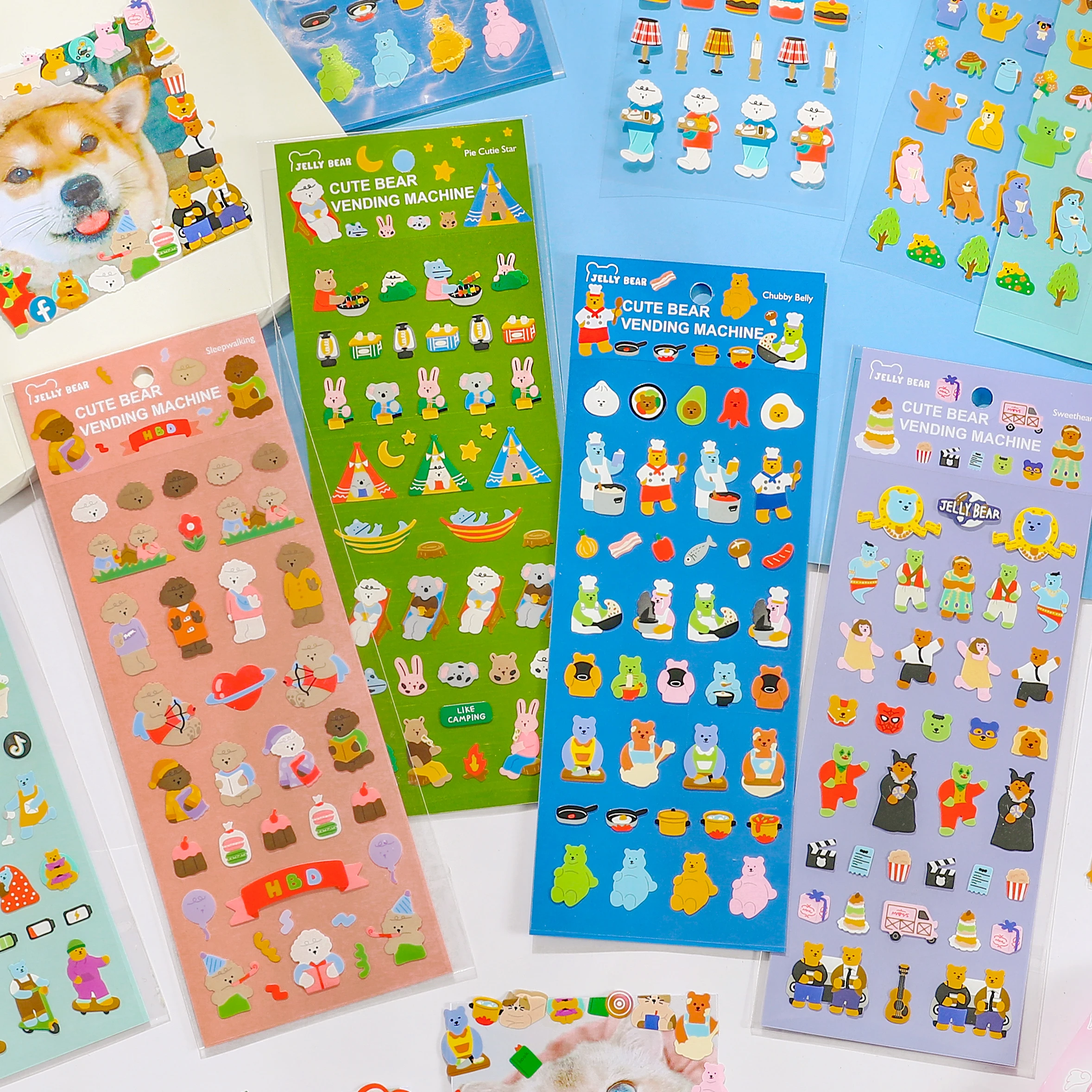

24packs/LOT cute bear vending machine series creative retro decoration DIY PVC stickers