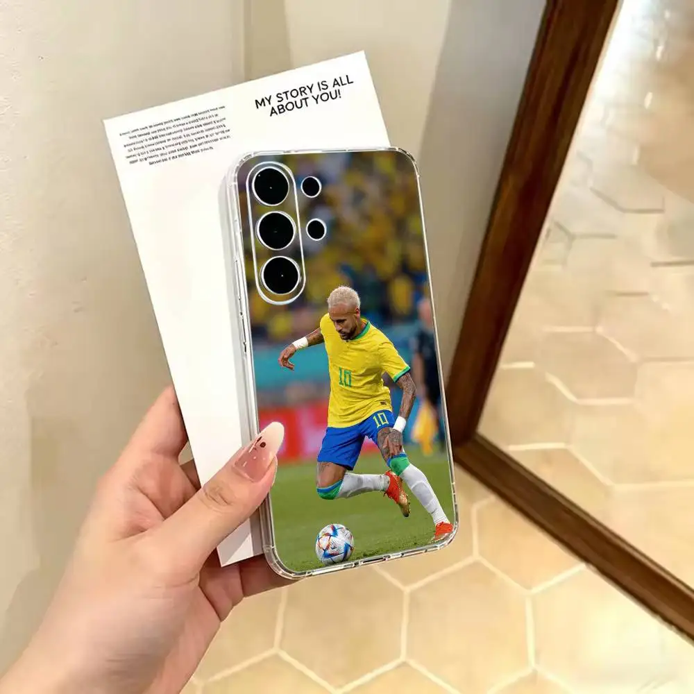 Фото Прозрачный тонкий мягкий чехол Samba Star n-Neymar для Samsung S 25,24,23,22,30,21,10,9,Ultra,Plus,Lite,FE,4,5 G №4