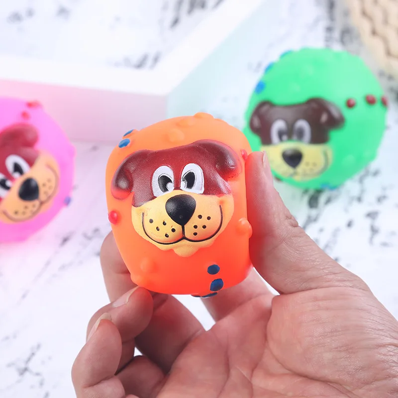 

Funny Silicone Pet Dog Cat Toy Ball Chew Treat Holder Tooth Cleaning Squeak Puppy Training Interactive Supplies Accessories