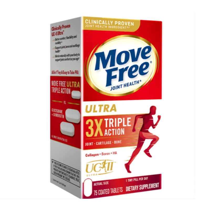 

Schiff Move Free Ultra Triple Action 75 Tablets Type II Collagen UC-II Boron Hyaluronic Acid Supports Joint, Cartiliage, Bone