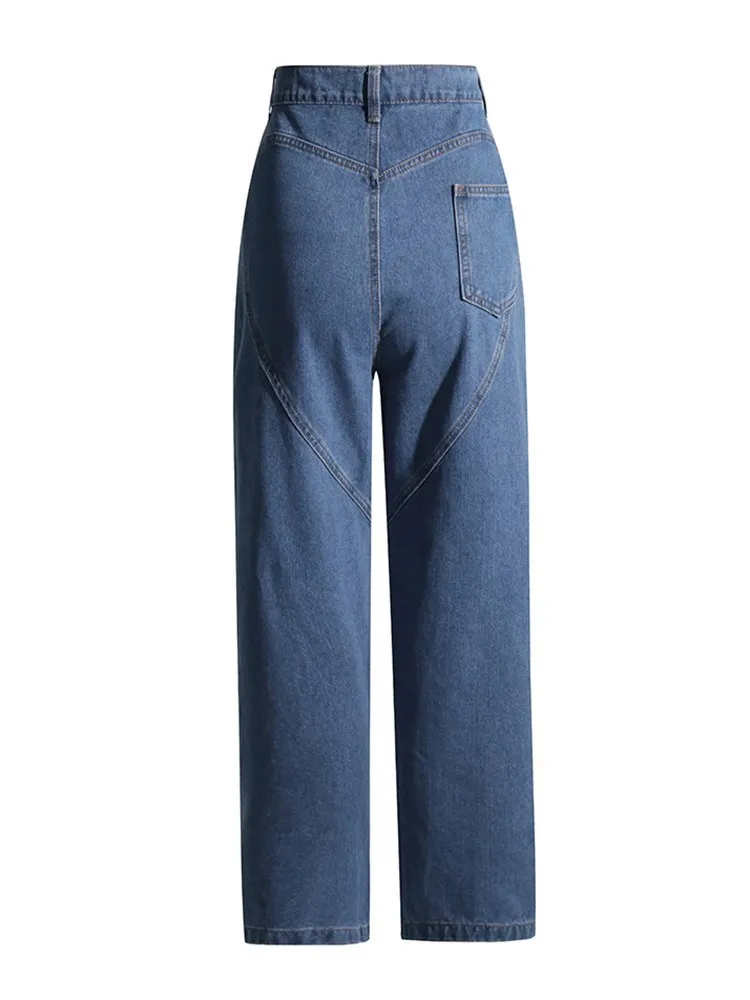 Джинсы XIZIHUPAN Женские повседневные лоскутные брюки из денима с бриллиантами