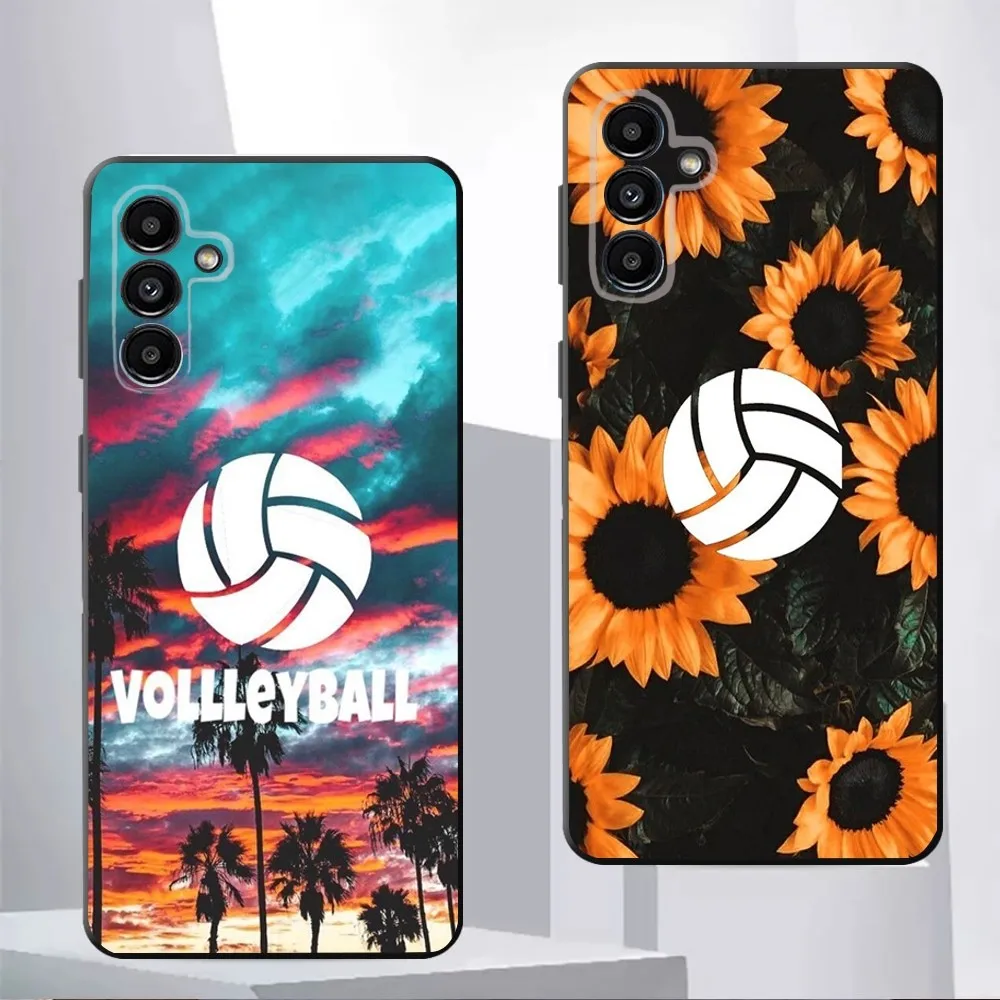 Чехол для телефона с рисунком волейбола Samsung Galaxy A13 21s 22 31 32 52 53 71 80 91 черный мягкий