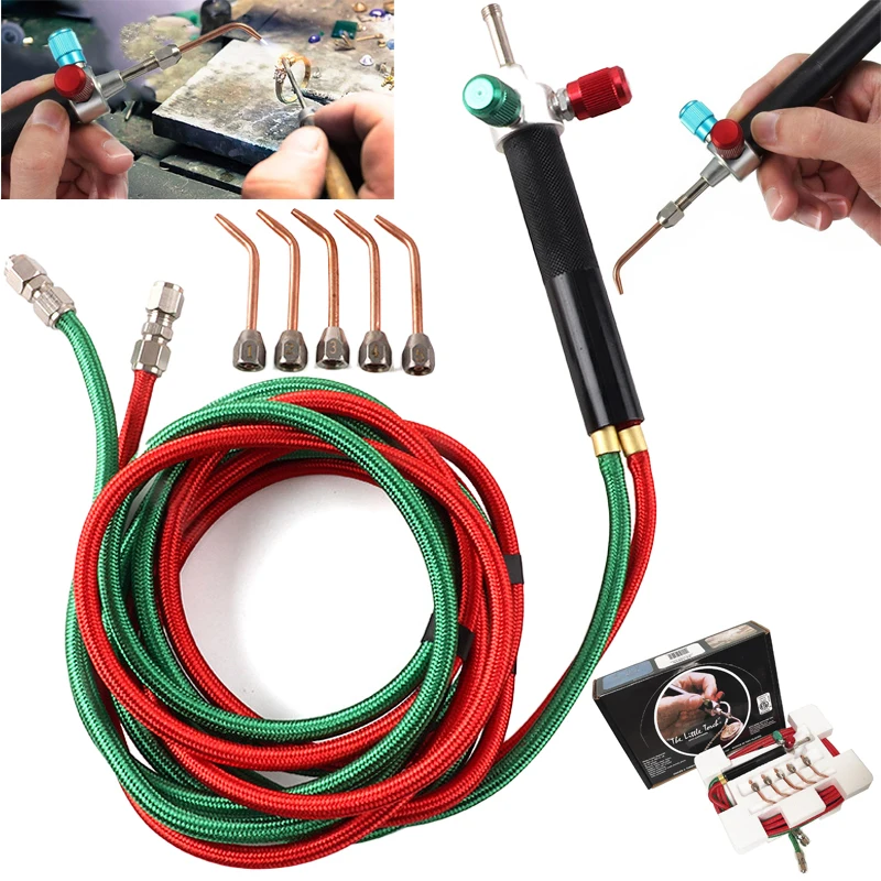 

Мини-кислородный сварочный пистолет, оснащенный 5 моделей сварочных насадок для ювелирных изделий, изделий из драгоценного металла, сварка ацетилена 6300 ° Ф