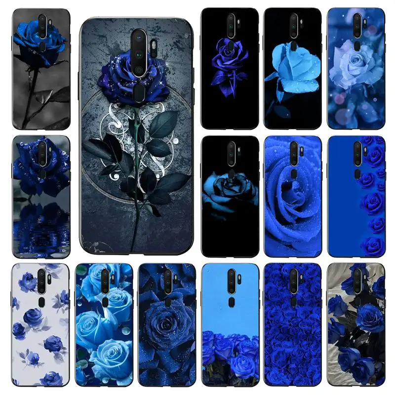 

Blue rose flower Phone Case for Vivo Y91C Y11 17 19 17 67 81 Oppo A9 2020 Realme c3