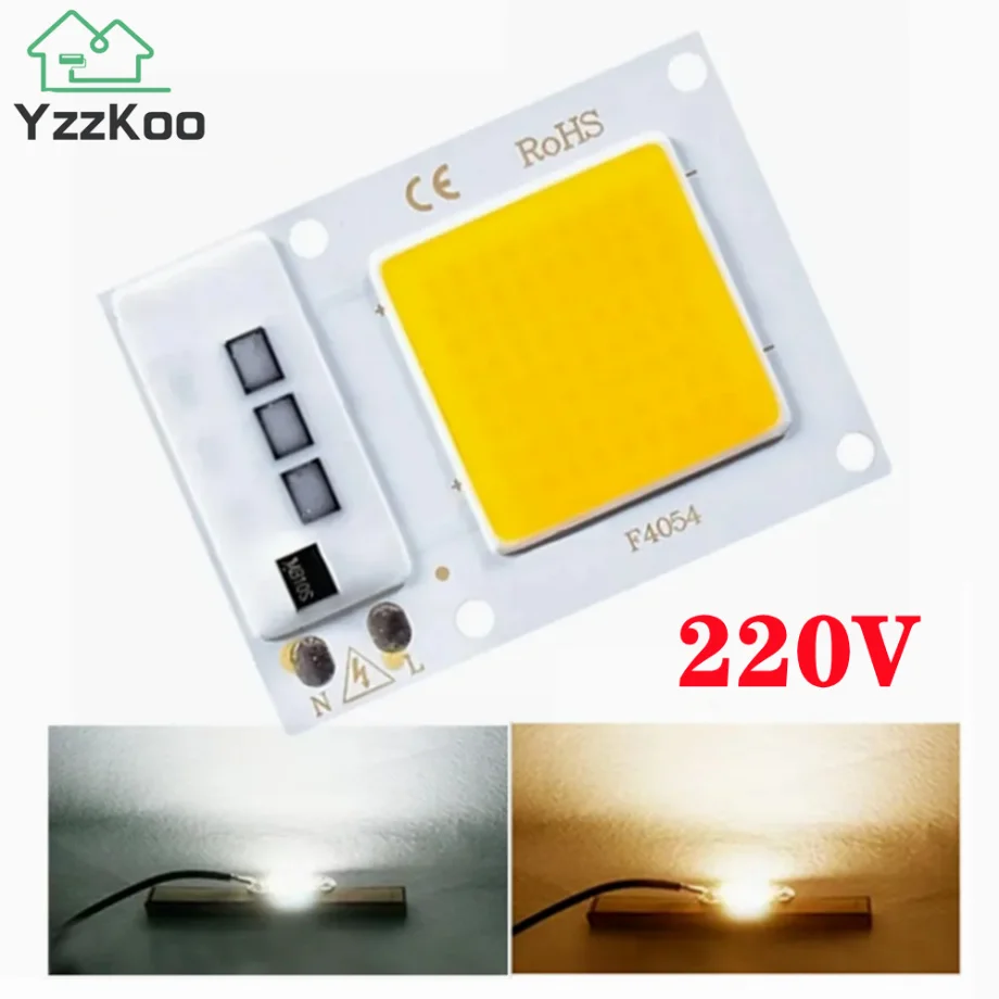 YzzKoo светодиодный COB Чип 10 Вт 20 30 AC 220 В 240 Smart IC без драйвера лампы для прожектора Diy
