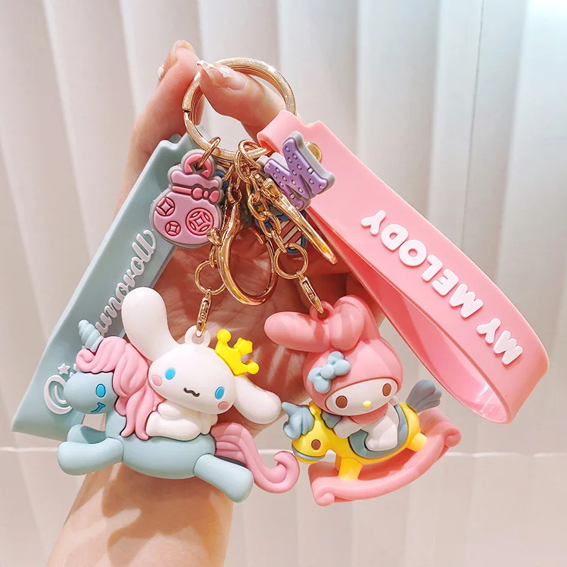 

Sanrio Kawaii Cinnamoroll My Melody креативный в форме лошади милый брелок для ключей от машины сумка для ключей очаровательные Изящные Ювелирные изделия Рождественский подарок